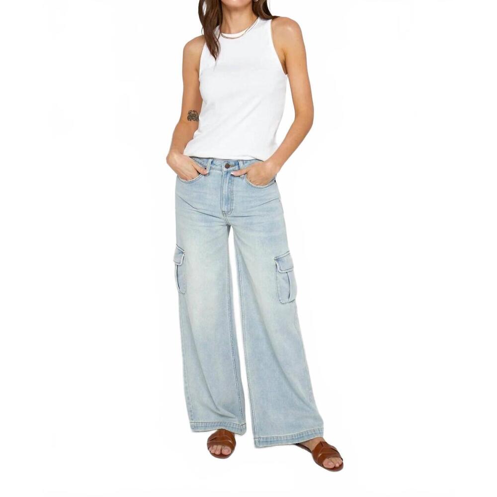 NEW OLIVER LOGAN madison wide leg cargo jeans in hotel california